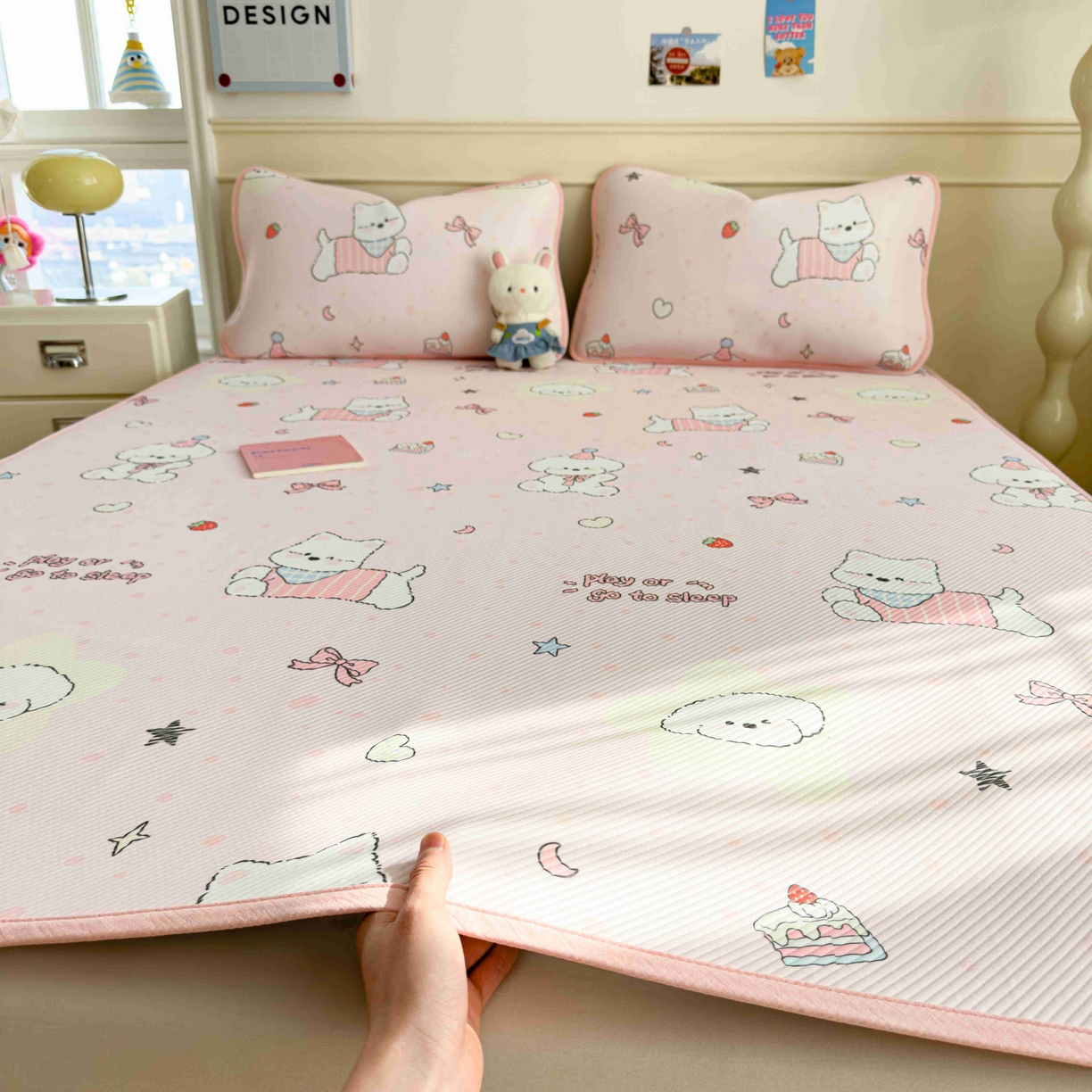 91家纺网 家纺一手货源 找家纺 （总）孩子王家纺 2026春夏新款豆豆席卡通凉感值过0.21可机洗夏天学生宿舍单人空调软席凉席席子