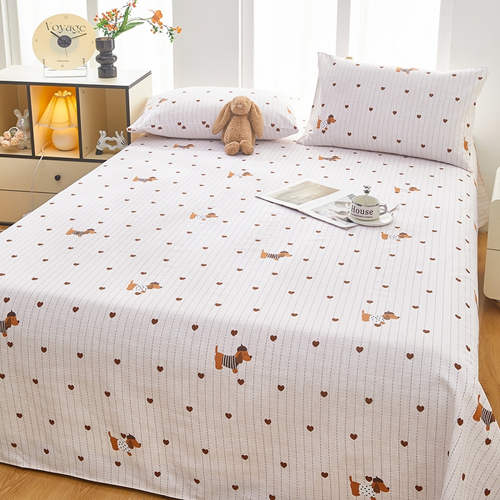 91家纺网 家纺一手货源 找家纺 蕾诺家纺 2026新款老粗布加厚全包防滑床单可组合三件套 巴吉度