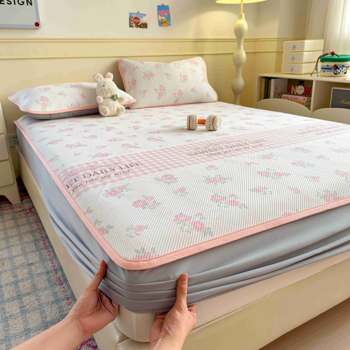 91家纺网 家纺一手货源 找家纺 （总）孩子王家纺 2026春夏新款豆豆席卡通凉感值过0.21可机洗夏天学生宿舍单人空调软席凉席席子