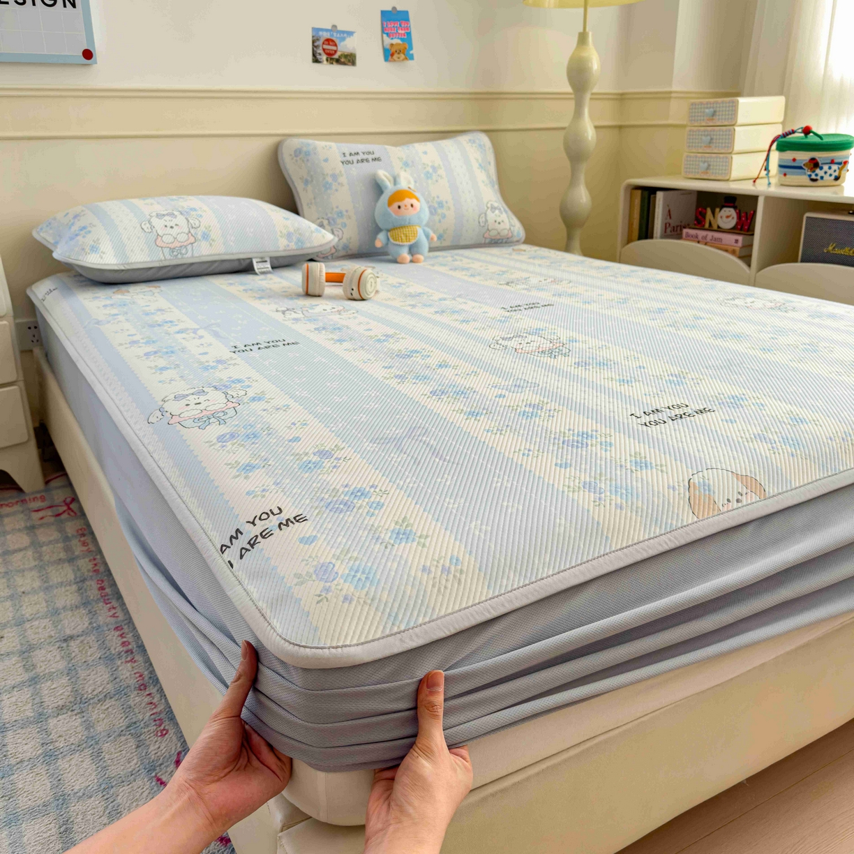 91家纺网 家纺一手货源 找家纺 （总）孩子王家纺 2026春夏新款豆豆席卡通凉感值过0.21可机洗夏天学生宿舍单人空调软席凉席席子