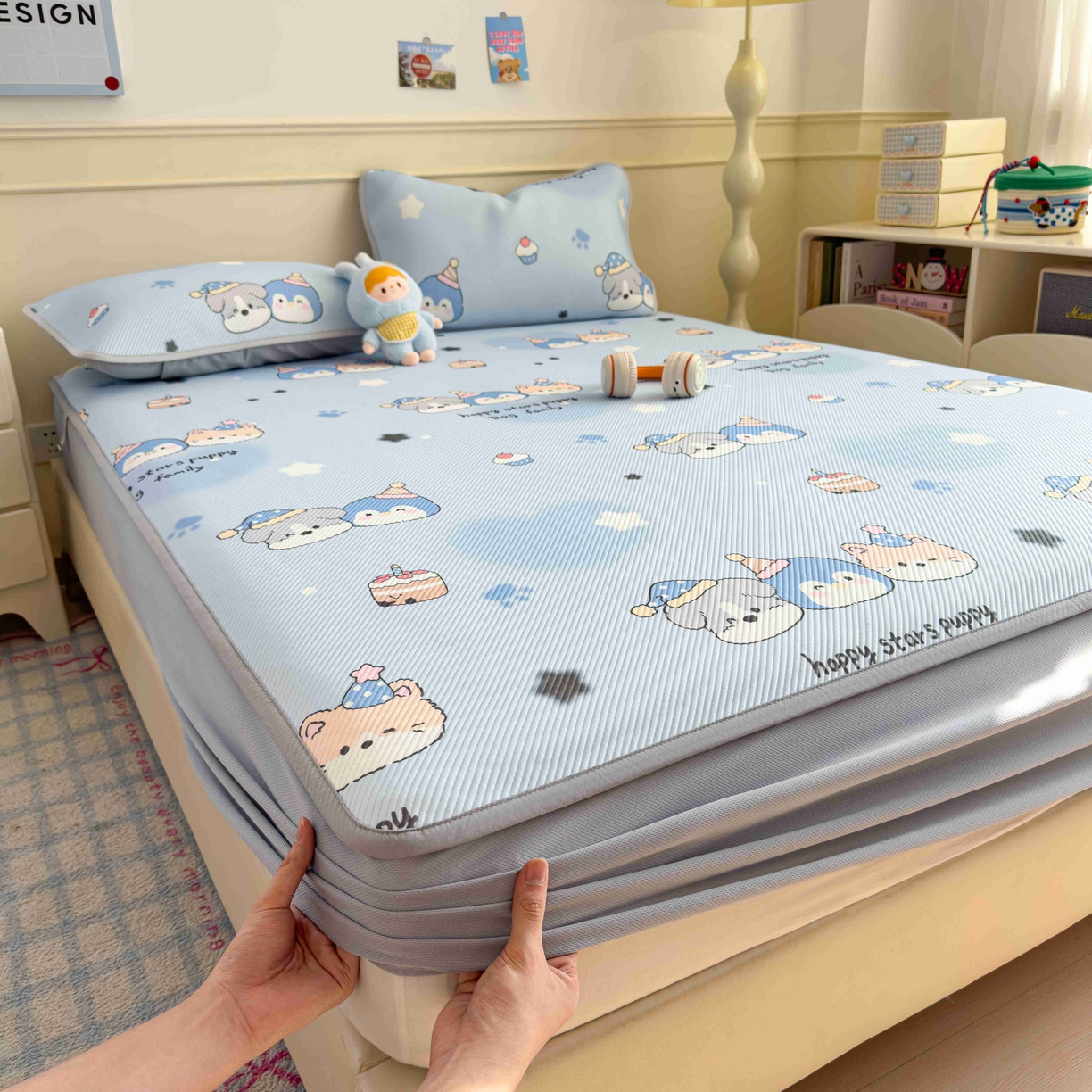 91家纺网 家纺一手货源 找家纺 （总）孩子王家纺 2026春夏新款豆豆席卡通凉感值过0.21可机洗夏天学生宿舍单人空调软席凉席席子