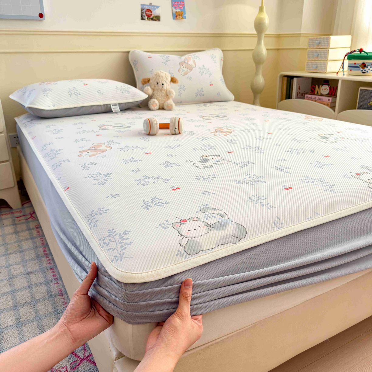 91家纺网 家纺一手货源 找家纺 （总）孩子王家纺 2026春夏新款豆豆席卡通凉感值过0.21可机洗夏天学生宿舍单人空调软席凉席席子