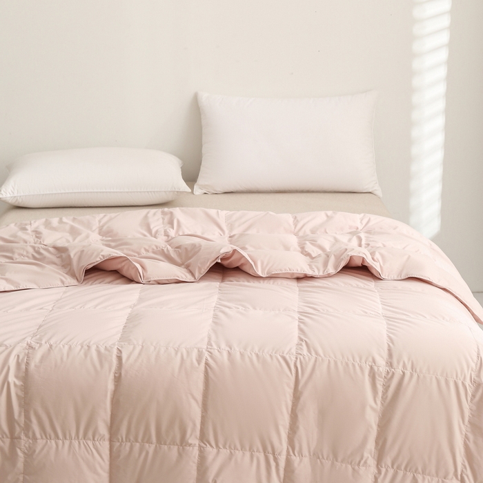 91家纺网 家纺一手货源 找家纺 禹祥家纺 2026新款可水洗羽绒夏被空调被羽绒春秋被可水洗羽绒被 奶油粉