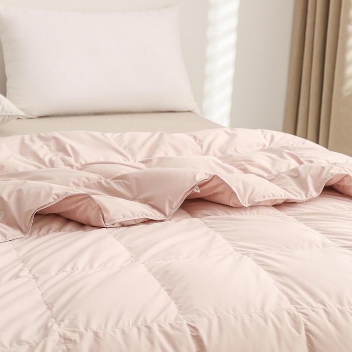 91家纺网 家纺一手货源 找家纺 禹祥家纺 2026新款可水洗羽绒夏被空调被羽绒春秋被可水洗羽绒被 奶油粉