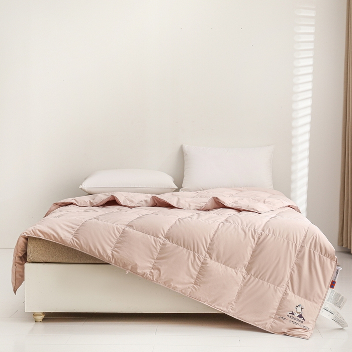 91家纺网 家纺一手货源 找家纺 禹祥家纺 2026新款可水洗羽绒夏被空调被羽绒春秋被可水洗羽绒被 奶油粉