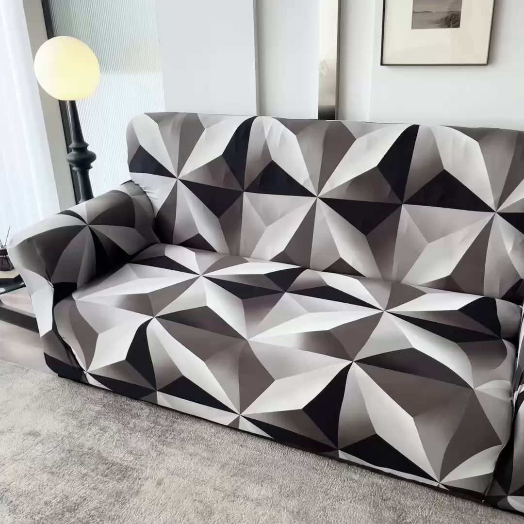 91家纺网 家纺一手货源 找家纺 雅竹家纺 牛奶丝印花沙发套 叠影