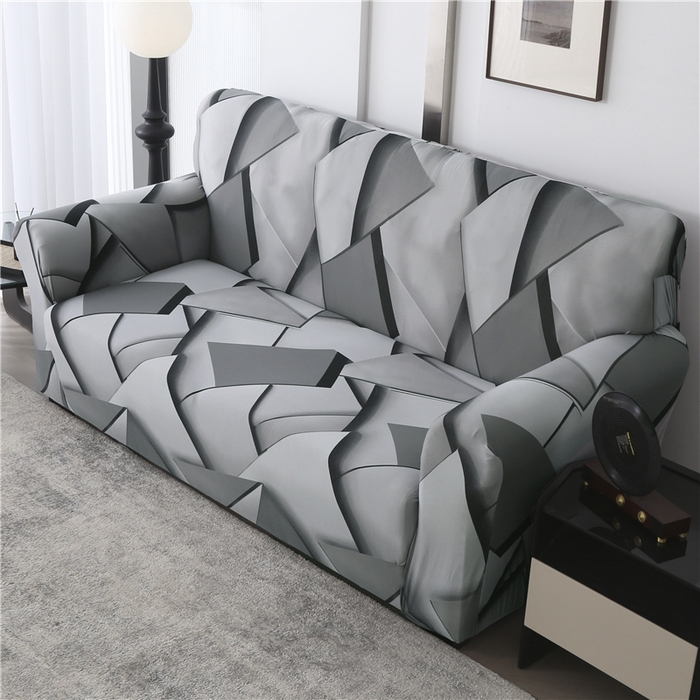 91家纺网 家纺一手货源 找家纺 雅竹家纺 牛奶丝印花沙发套 方糖-浅灰