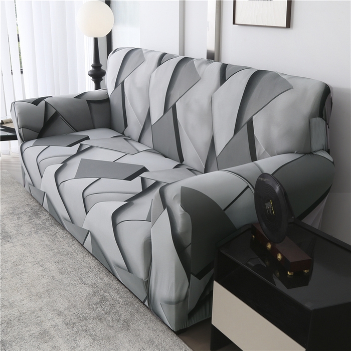 91家纺网 家纺一手货源 找家纺 雅竹家纺 牛奶丝印花沙发套 方糖-浅灰