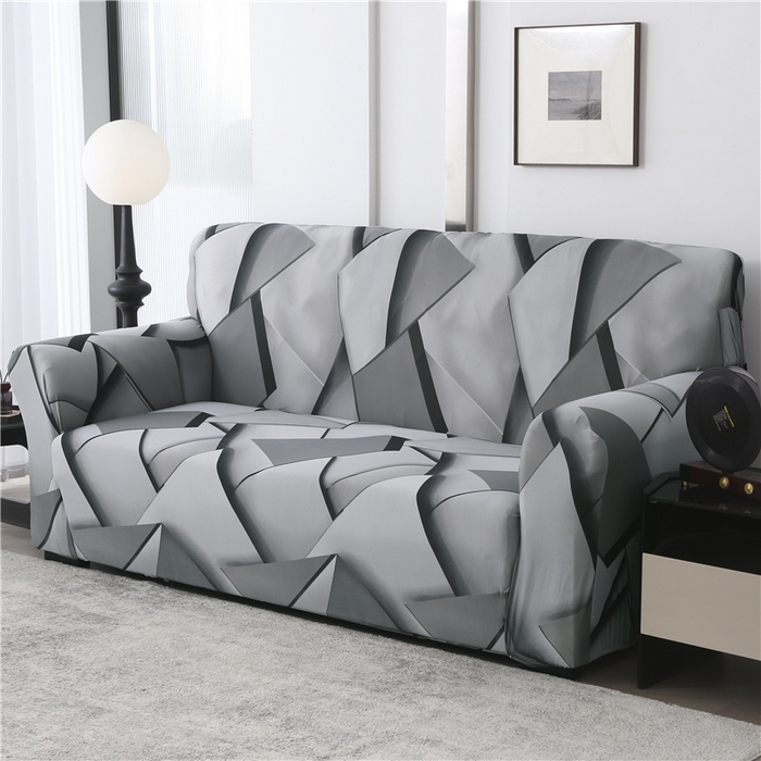 91家纺网 家纺一手货源 找家纺 雅竹家纺 牛奶丝印花沙发套 方糖-浅灰