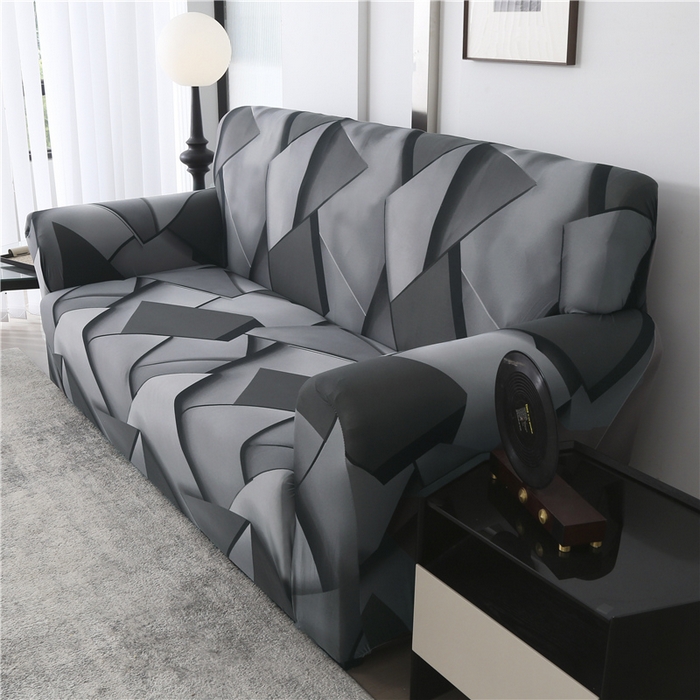 91家纺网 家纺一手货源 找家纺 雅竹家纺 牛奶丝印花沙发套 方糖-深灰