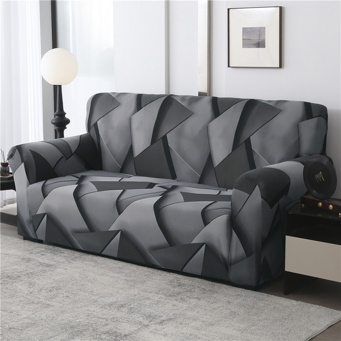 91家纺网 家纺一手货源 找家纺 雅竹家纺 牛奶丝印花沙发套 方糖-深灰