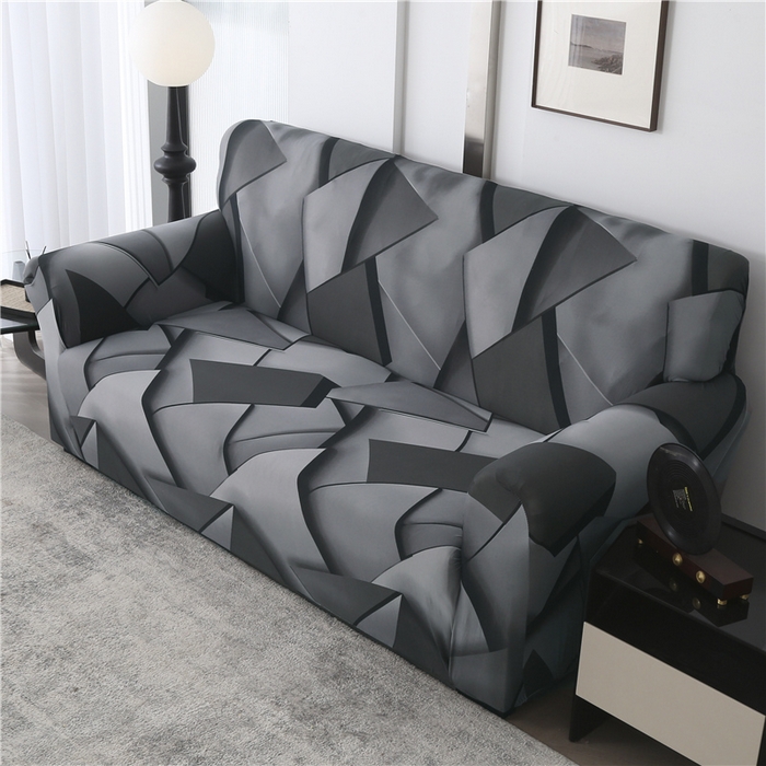 91家纺网 家纺一手货源 找家纺 雅竹家纺 牛奶丝印花沙发套 方糖-深灰