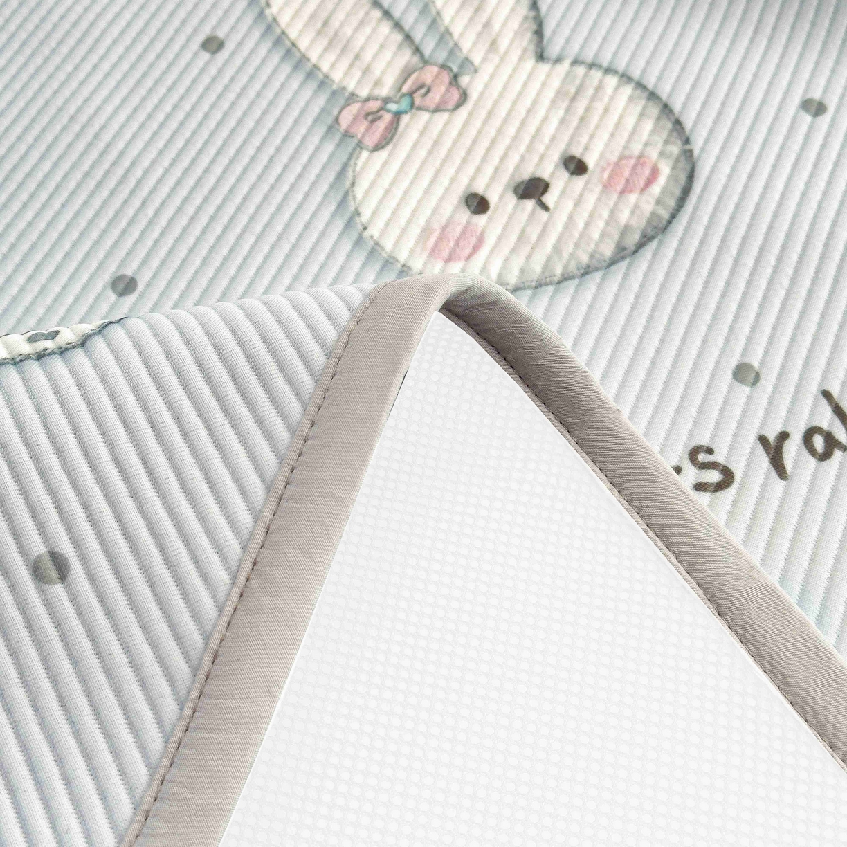 91家纺网 家纺一手货源 找家纺 孩子王家纺 2026春夏新款豆豆席卡通凉感值过0.21可机洗夏天学生宿舍单人空调软席凉席席子 波点星星兔 床单款