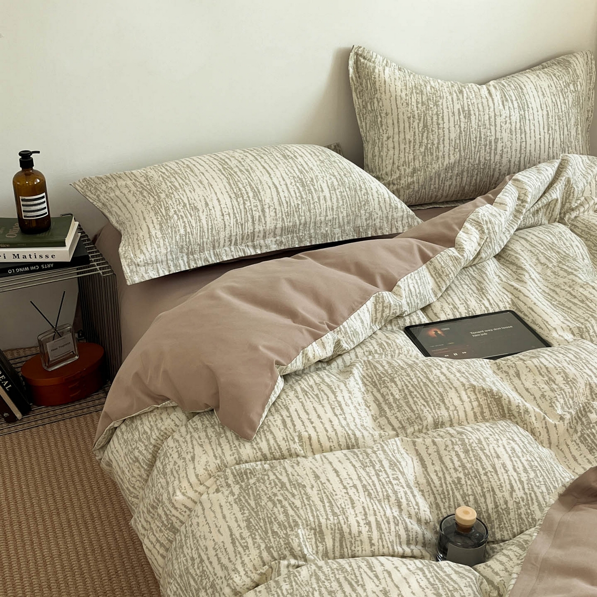 91家纺网 家纺一手货源 找家纺 涵宸家纺 2026新款全棉印花简约四件套 德林