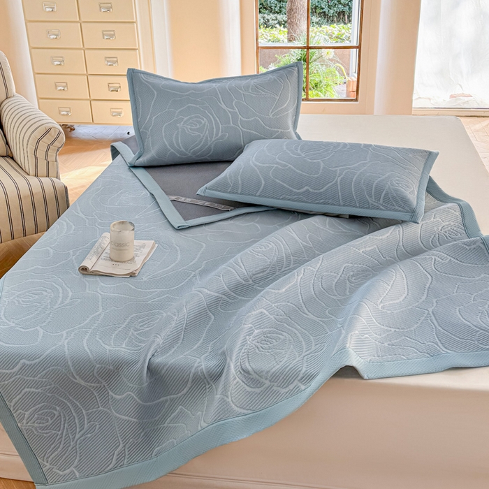 91家纺网 家纺一手货源 找家纺 （总）步步高席业 2026新款凉感冰豆豆凉席-大花款