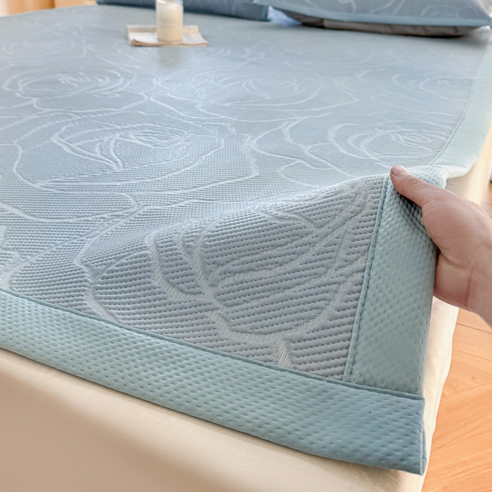 91家纺网 家纺一手货源 找家纺 （总）步步高席业 2026新款凉感冰豆豆凉席-大花款