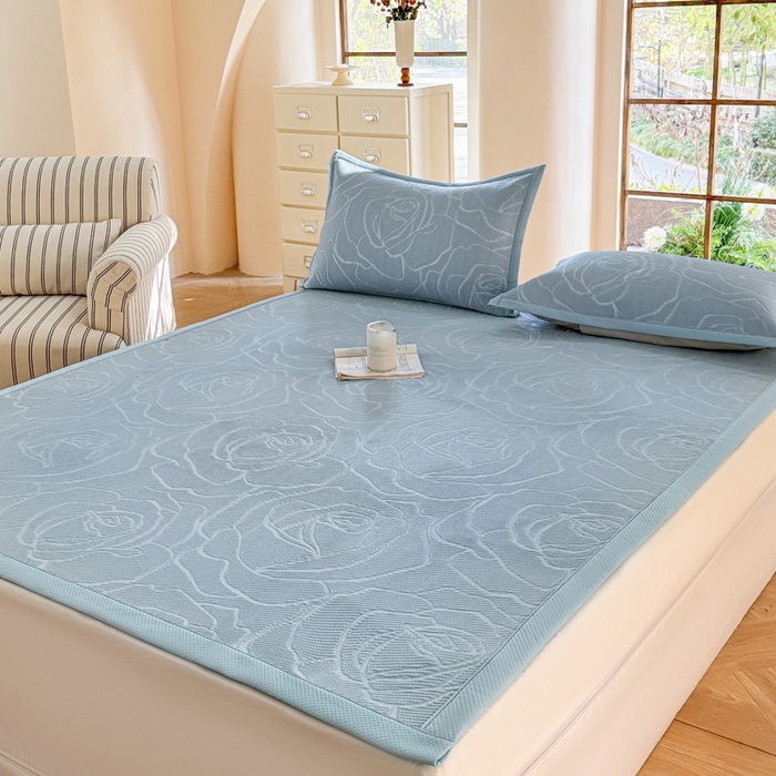 91家纺网 家纺一手货源 找家纺 （总）步步高席业 2026新款凉感冰豆豆凉席-大花款