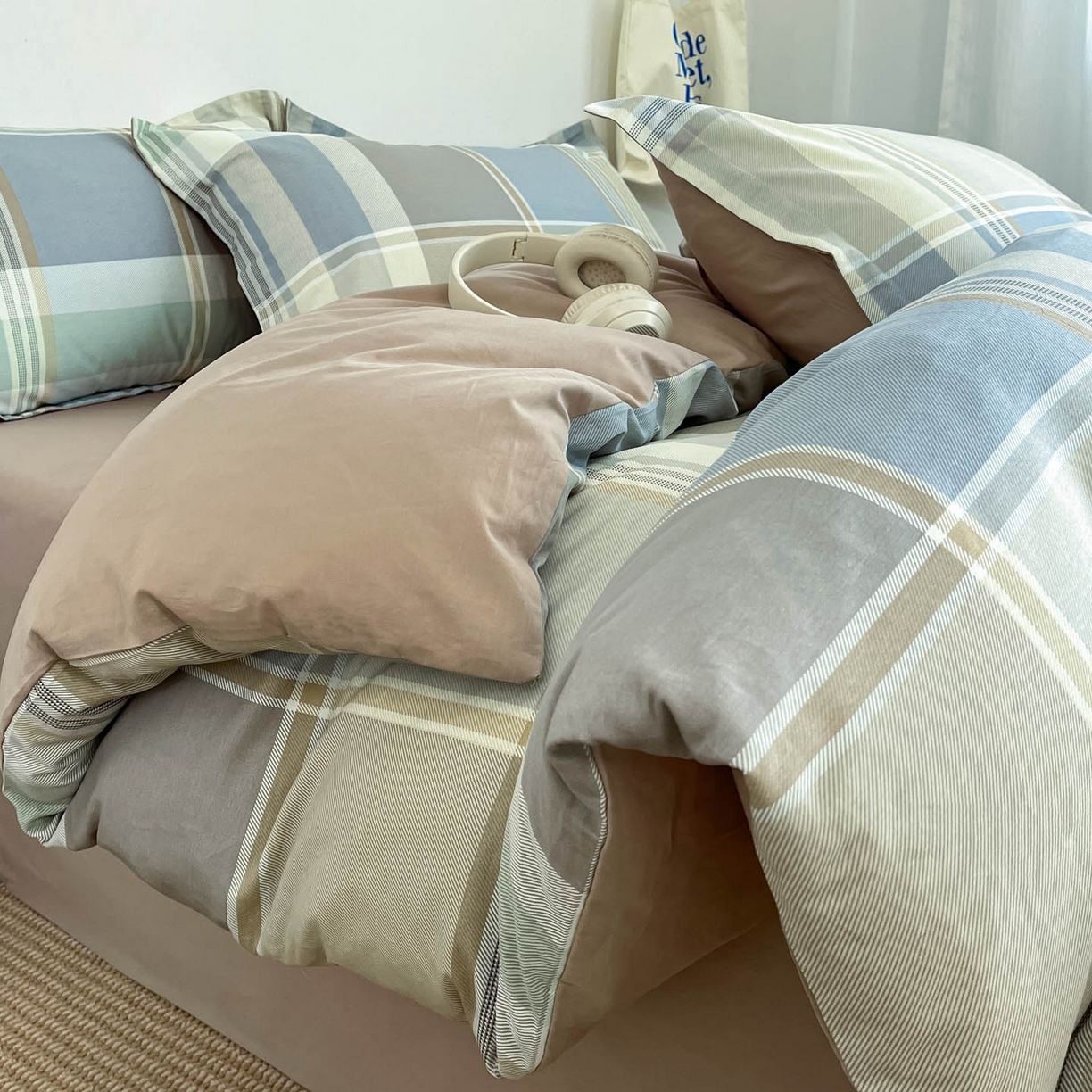 91家纺网 家纺一手货源 找家纺 涵宸家纺 2026新款全棉印花简约四件套 卡希亚