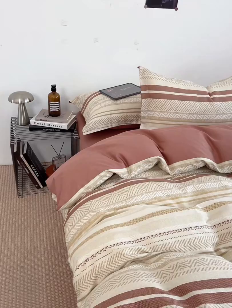 91家纺网 家纺一手货源 找家纺 涵宸家纺 2026新款全棉印花简约四件套 里威