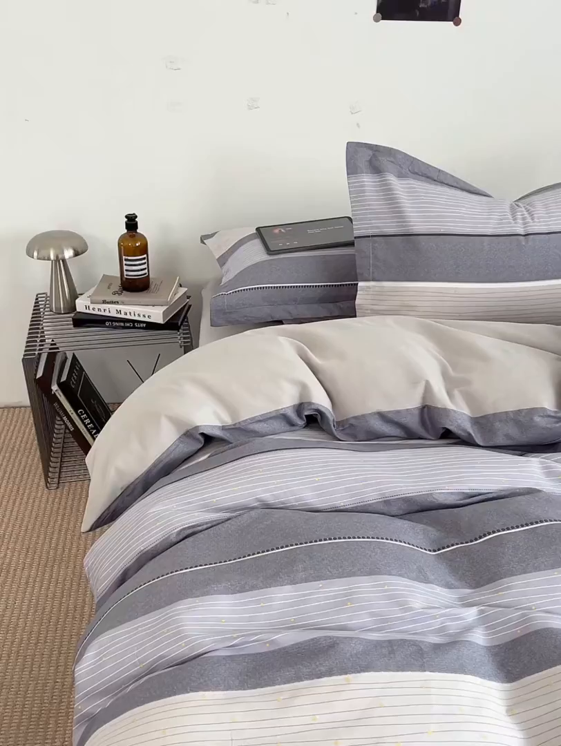 91家纺网 家纺一手货源 找家纺 涵宸家纺 2026新款全棉印花简约四件套 曼瑞特