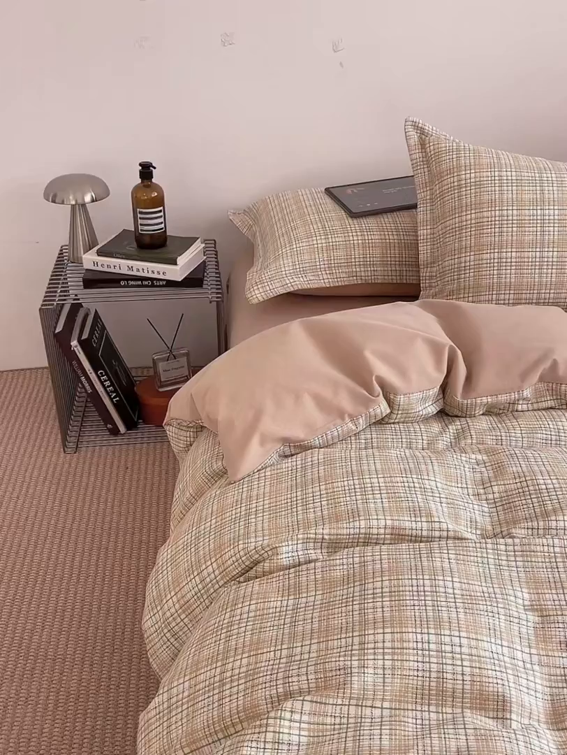 91家纺网 家纺一手货源 找家纺 涵宸家纺 2026新款全棉印花简约四件套 沐林光