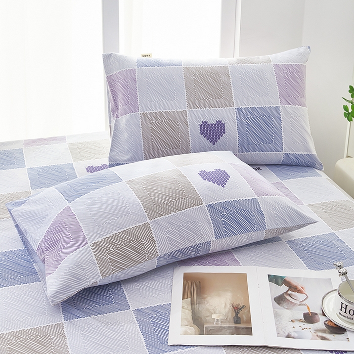 91家纺网 家纺一手货源 找家纺 蕾诺家纺 2026新款老粗布加厚全包防滑床单可组合三件套 格滤