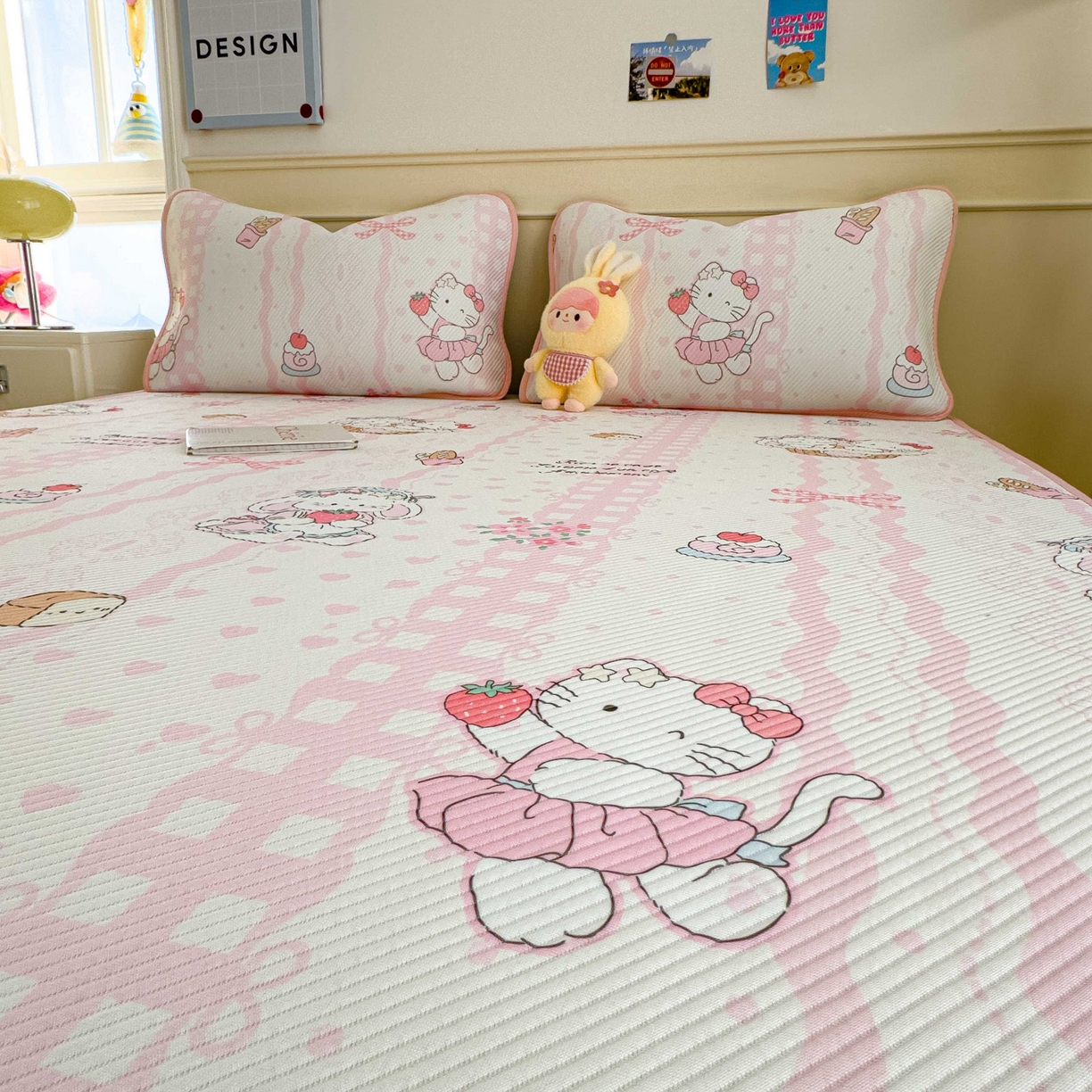 91家纺网 家纺一手货源 找家纺 孩子王家纺 2026春夏新款豆豆席卡通凉感值过0.21可机洗夏天学生宿舍单人空调软席凉席席子 摇篮梦 床单款