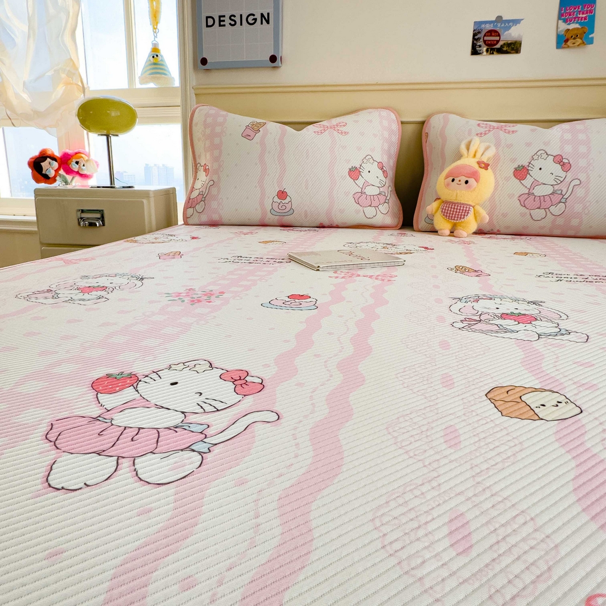 91家纺网 家纺一手货源 找家纺 孩子王家纺 2026春夏新款豆豆席卡通凉感值过0.21可机洗夏天学生宿舍单人空调软席凉席席子 摇篮梦 床单款