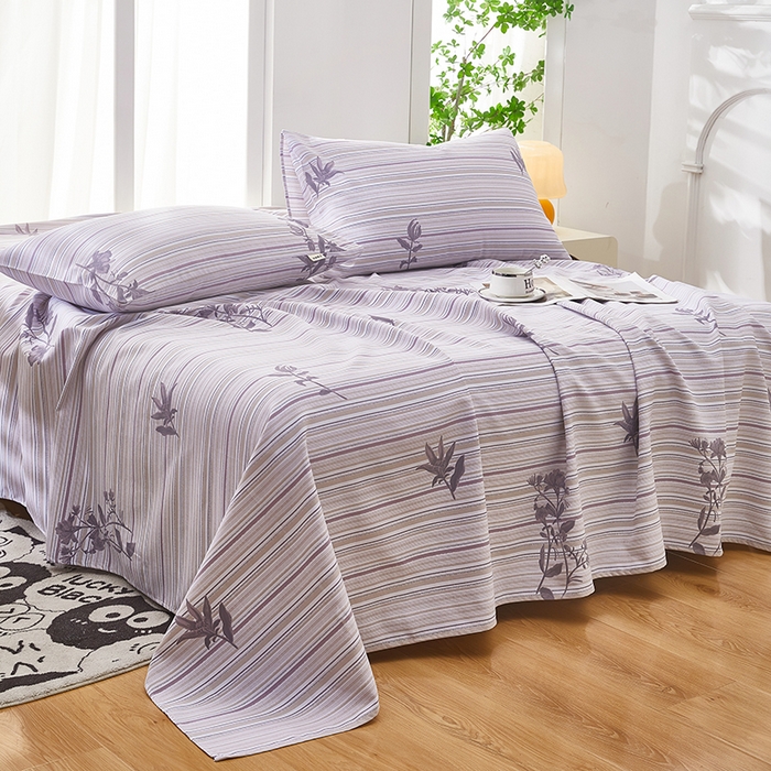 91家纺网 家纺一手货源 找家纺 蕾诺家纺 2026新款老粗布加厚全包防滑床单可组合三件套 澜庭