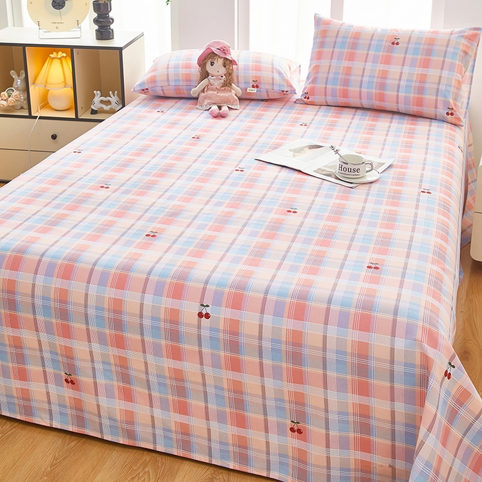 91家纺网 家纺一手货源 找家纺 蕾诺家纺 2026新款老粗布加厚全包防滑床单可组合三件套 霓裳