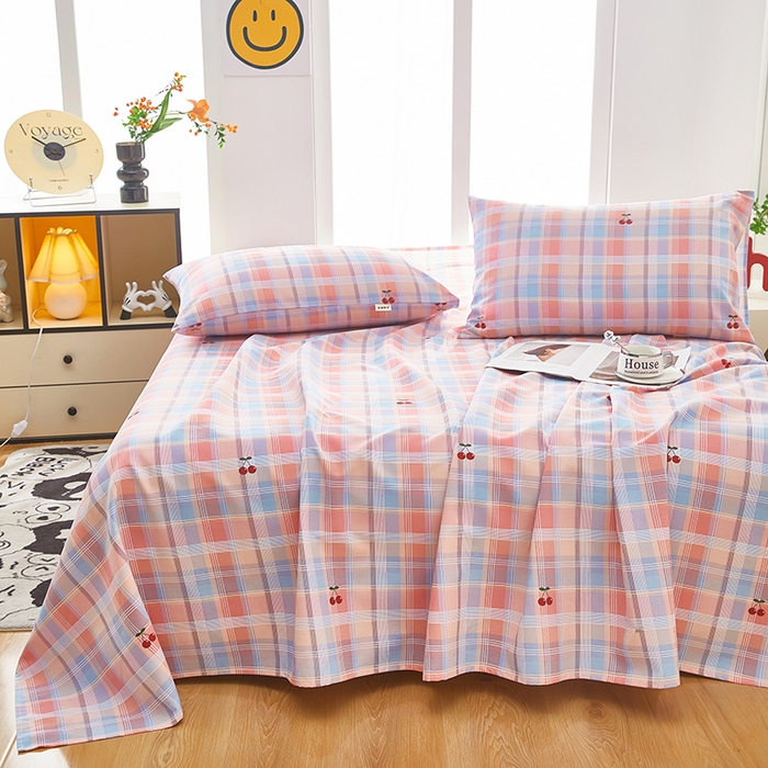 91家纺网 家纺一手货源 找家纺 蕾诺家纺 2026新款老粗布加厚全包防滑床单可组合三件套 霓裳