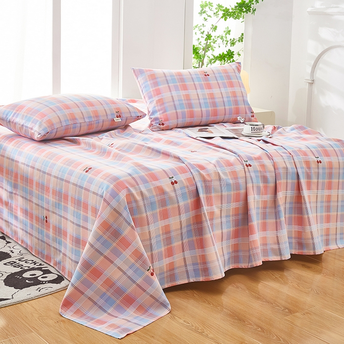 91家纺网 家纺一手货源 找家纺 蕾诺家纺 2026新款老粗布加厚全包防滑床单可组合三件套 霓裳