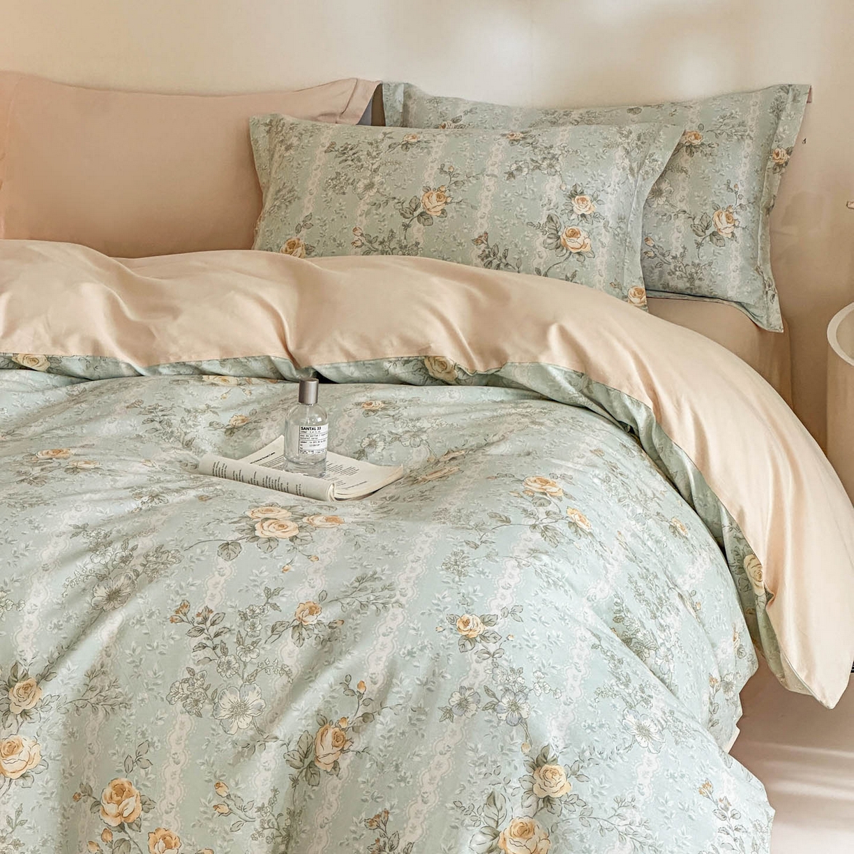 91家纺网 家纺一手货源 找家纺 涵宸家纺 2026新款全棉印花花卉四件套 春江雾花