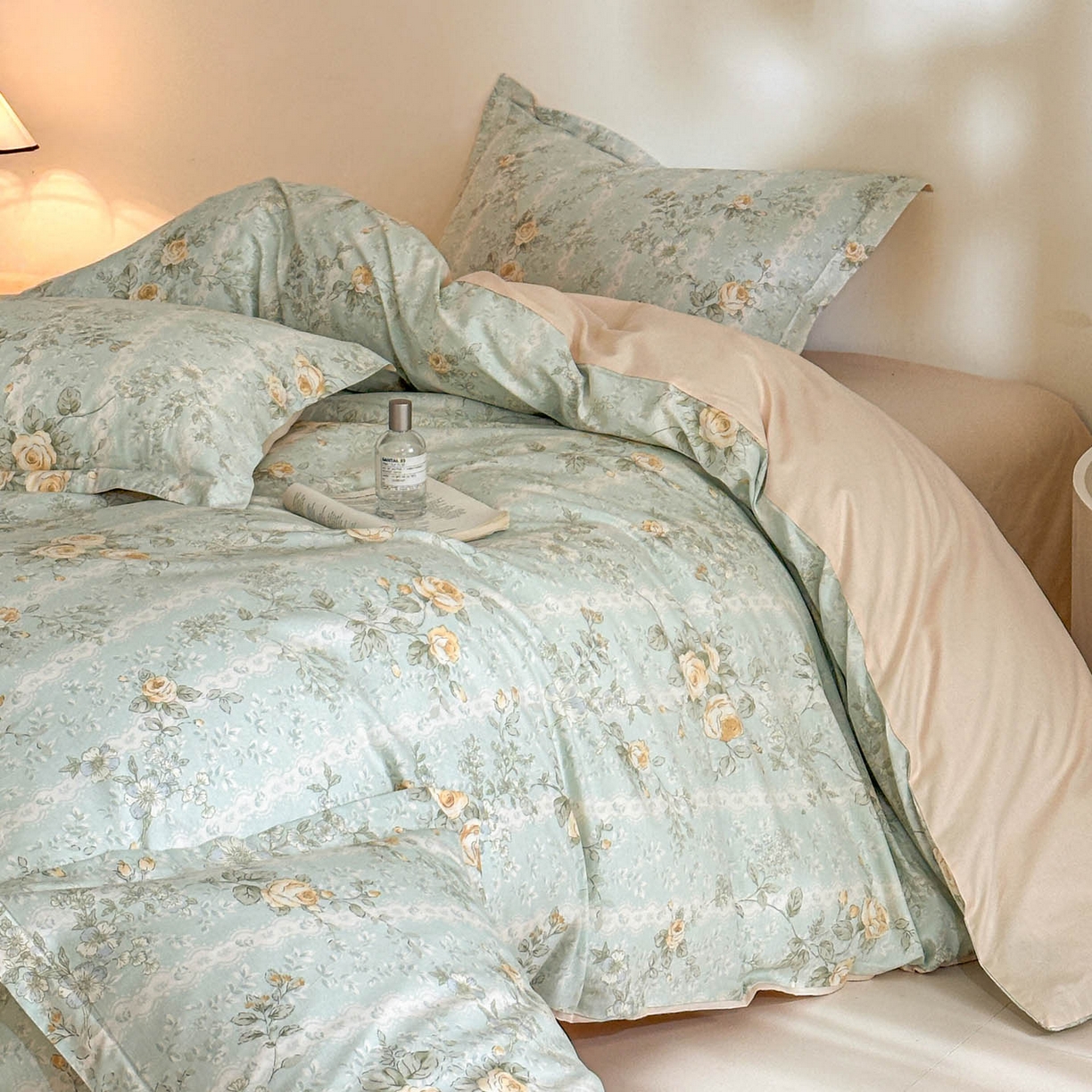 91家纺网 家纺一手货源 找家纺 涵宸家纺 2026新款全棉印花花卉四件套 春江雾花