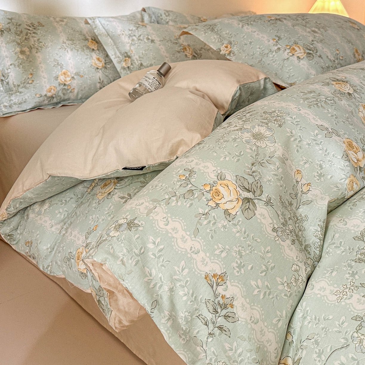 91家纺网 家纺一手货源 找家纺 涵宸家纺 2026新款全棉印花花卉四件套 春江雾花