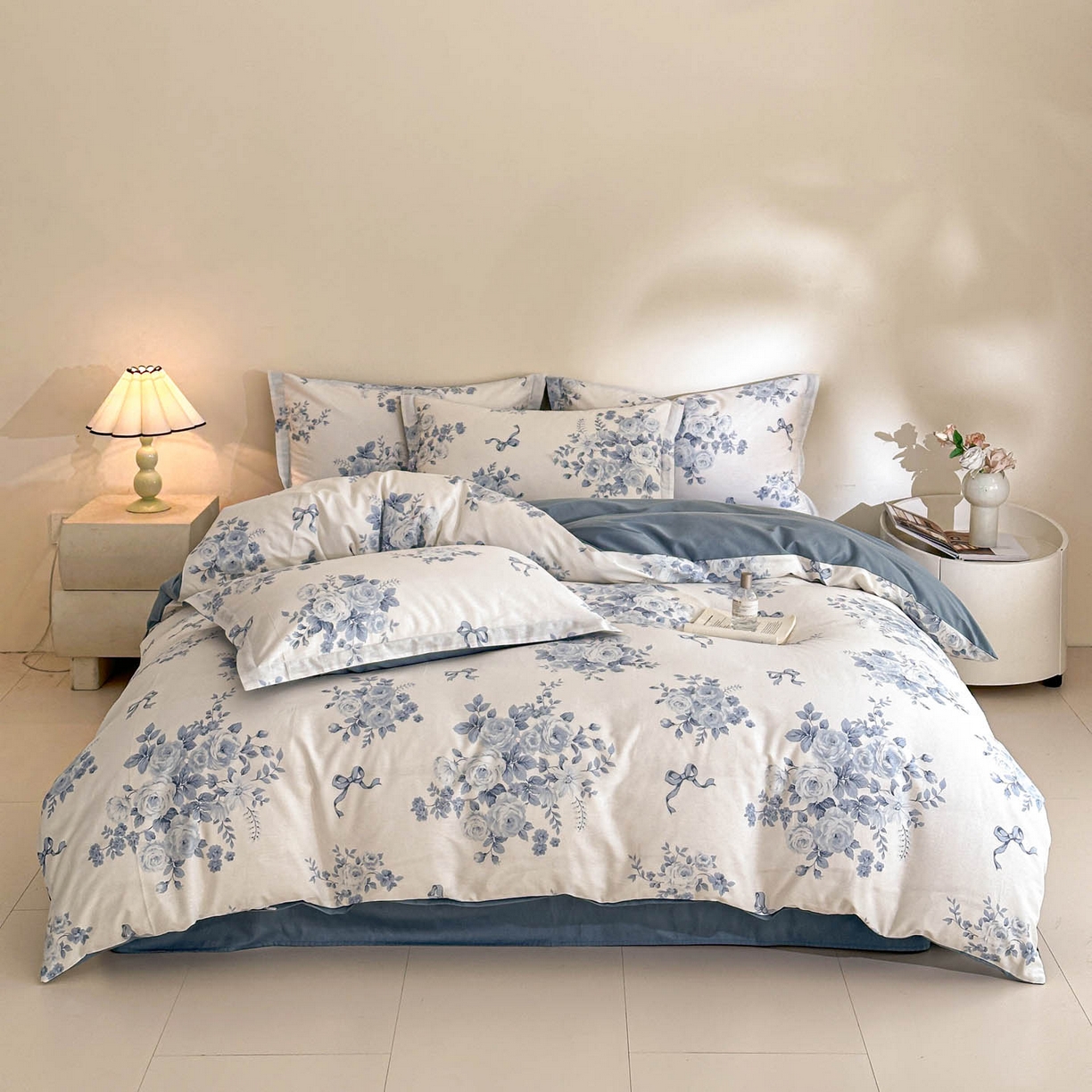 91家纺网 家纺一手货源 找家纺 涵宸家纺 2026新款全棉印花花卉四件套 春喜