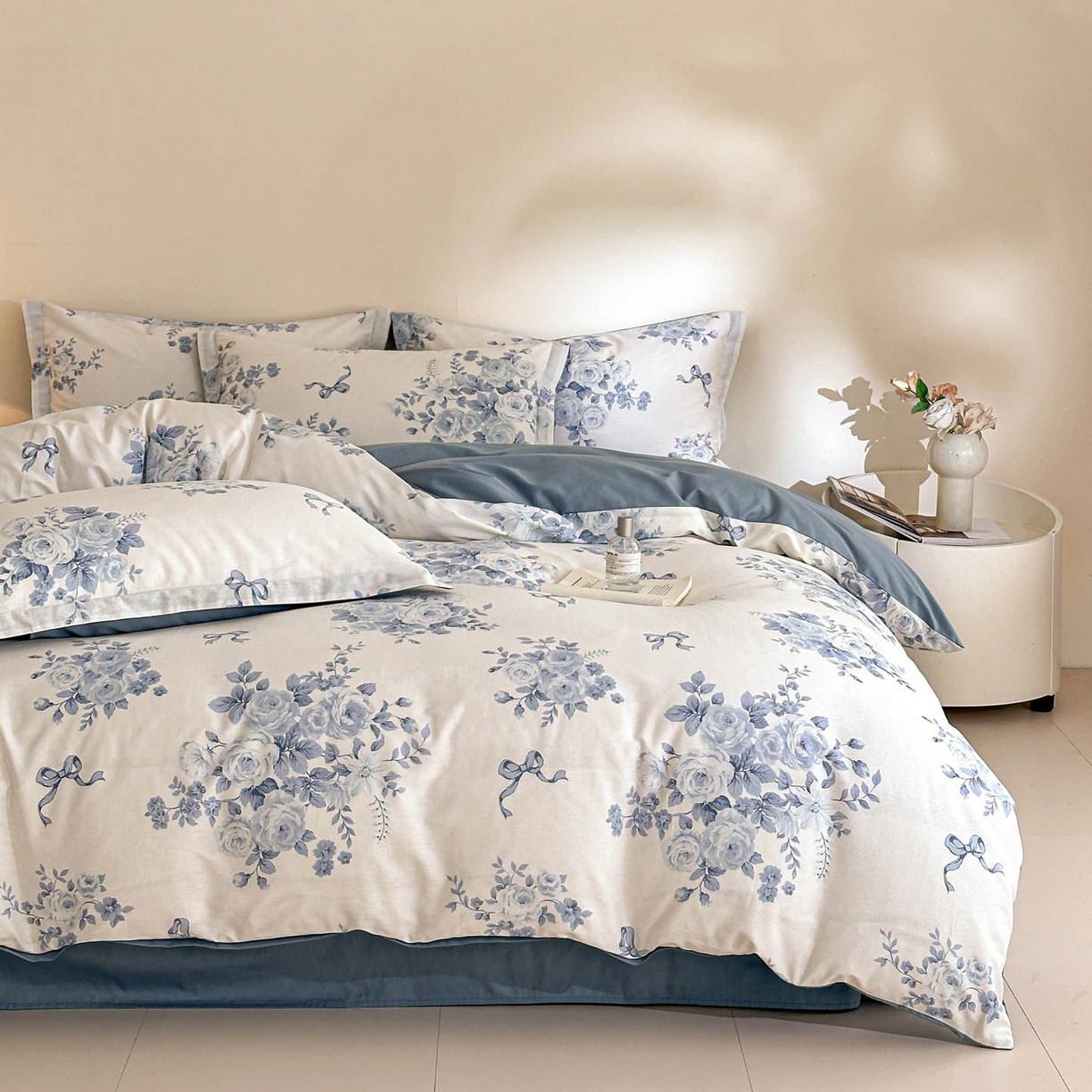 91家纺网 家纺一手货源 找家纺 涵宸家纺 2026新款全棉印花花卉四件套 春喜