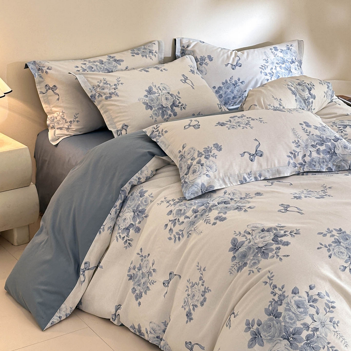 91家纺网 家纺一手货源 找家纺 涵宸家纺 2026新款全棉印花花卉四件套 春喜