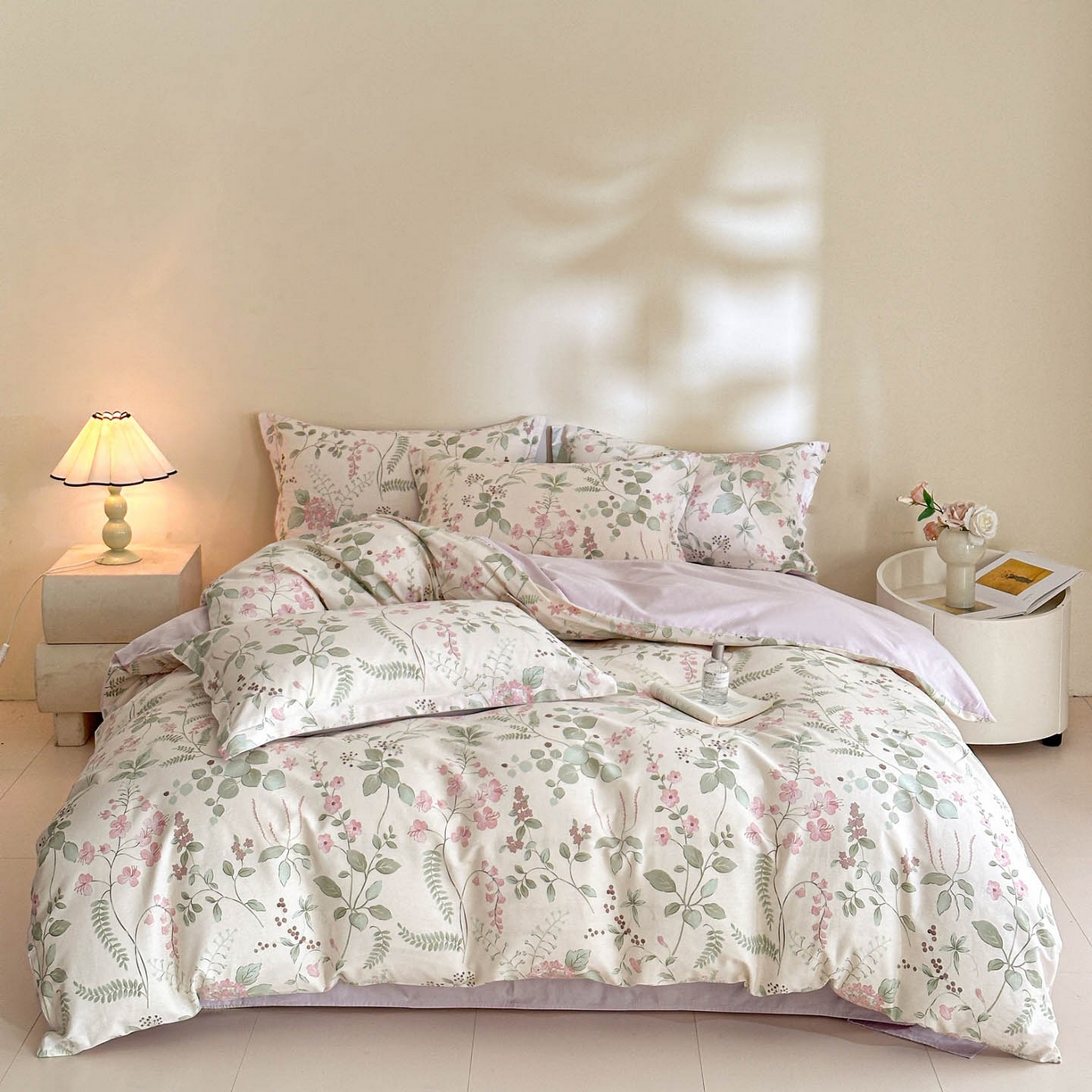 91家纺网 家纺一手货源 找家纺 涵宸家纺 2026新款全棉印花花卉四件套 花春城