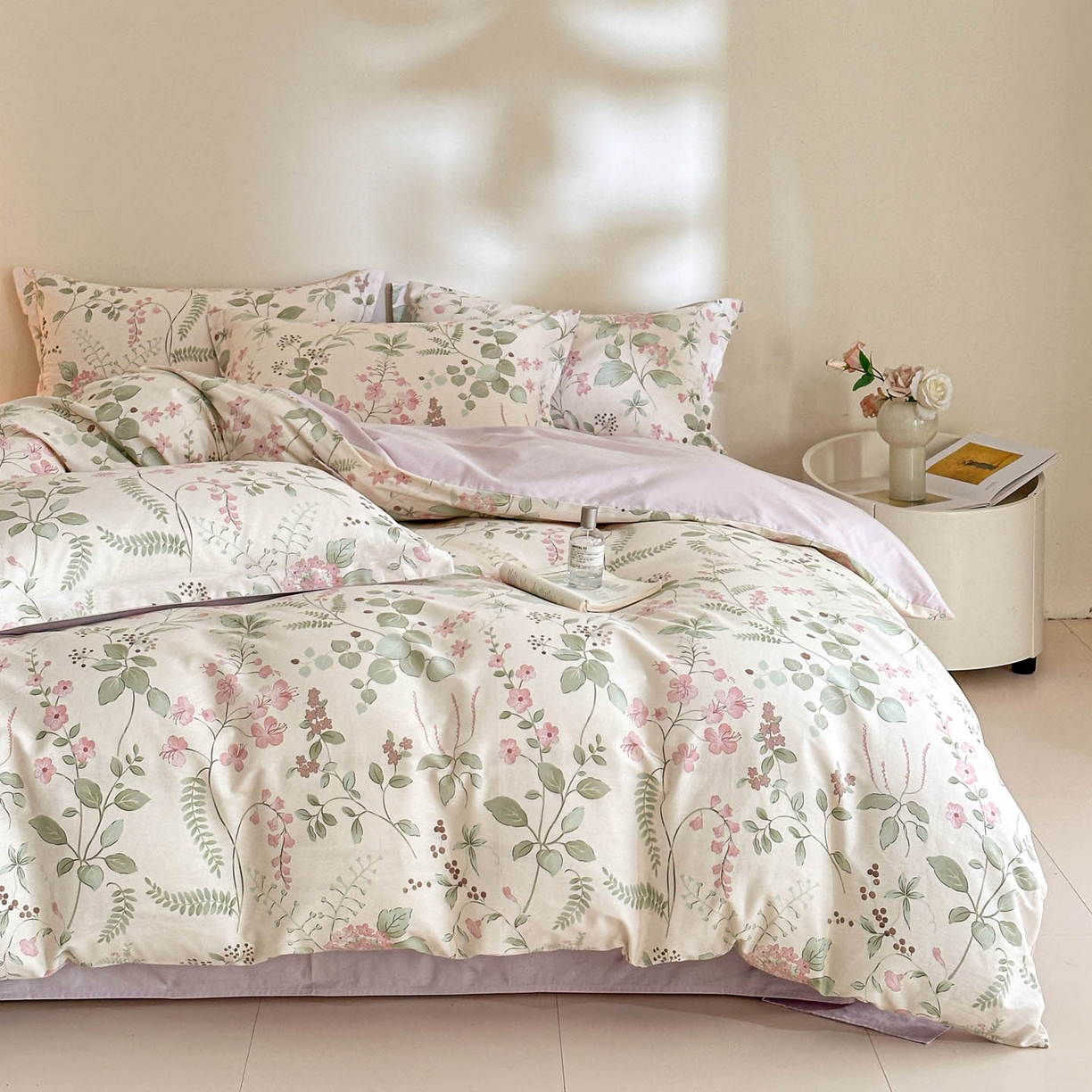 91家纺网 家纺一手货源 找家纺 涵宸家纺 2026新款全棉印花花卉四件套 花春城