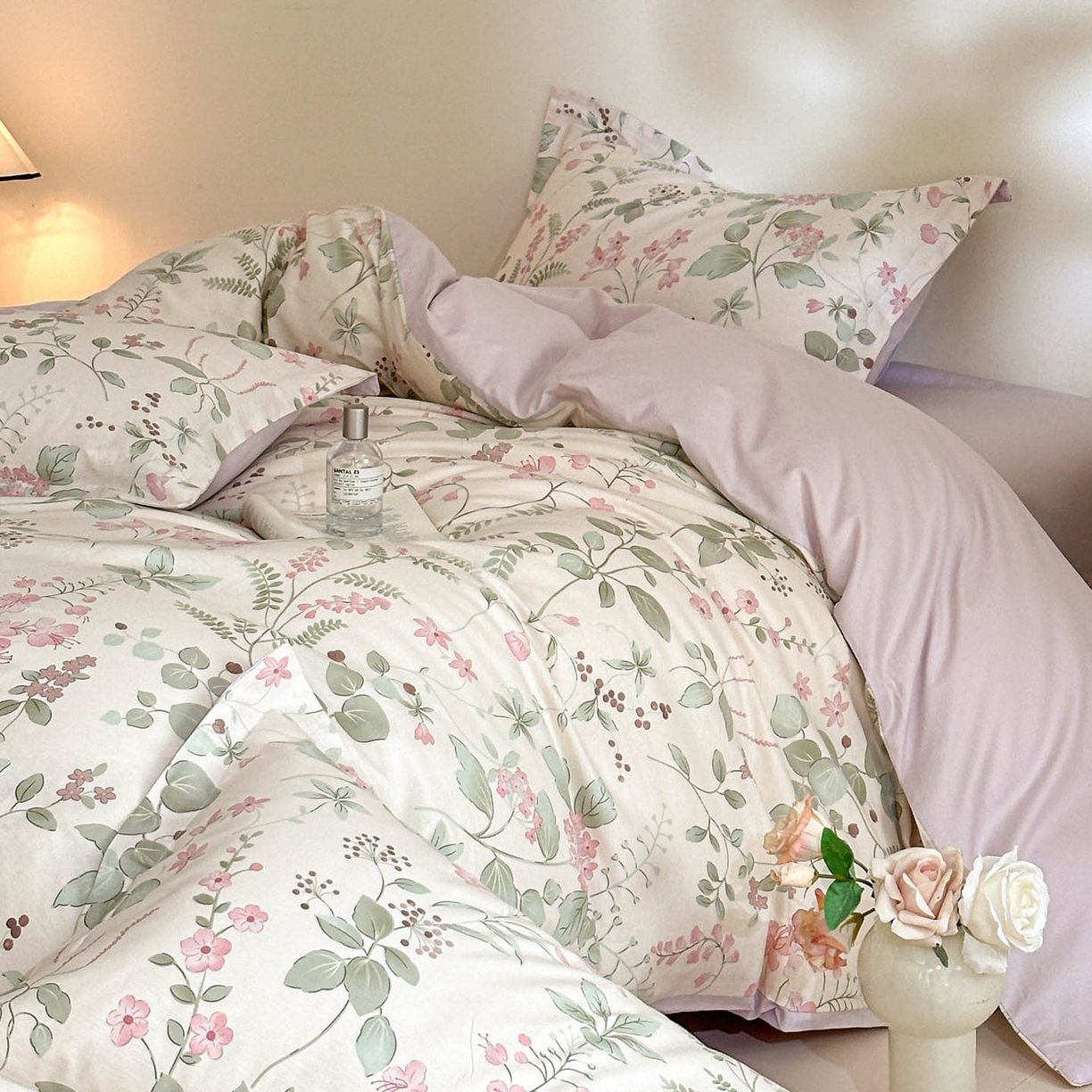 91家纺网 家纺一手货源 找家纺 涵宸家纺 2026新款全棉印花花卉四件套 花春城