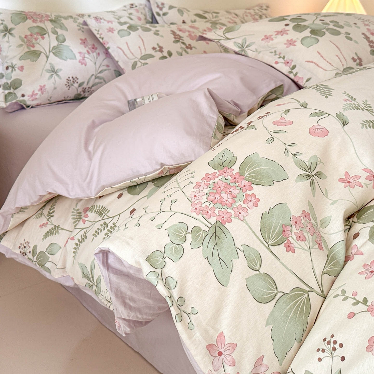 91家纺网 家纺一手货源 找家纺 涵宸家纺 2026新款全棉印花花卉四件套 花春城