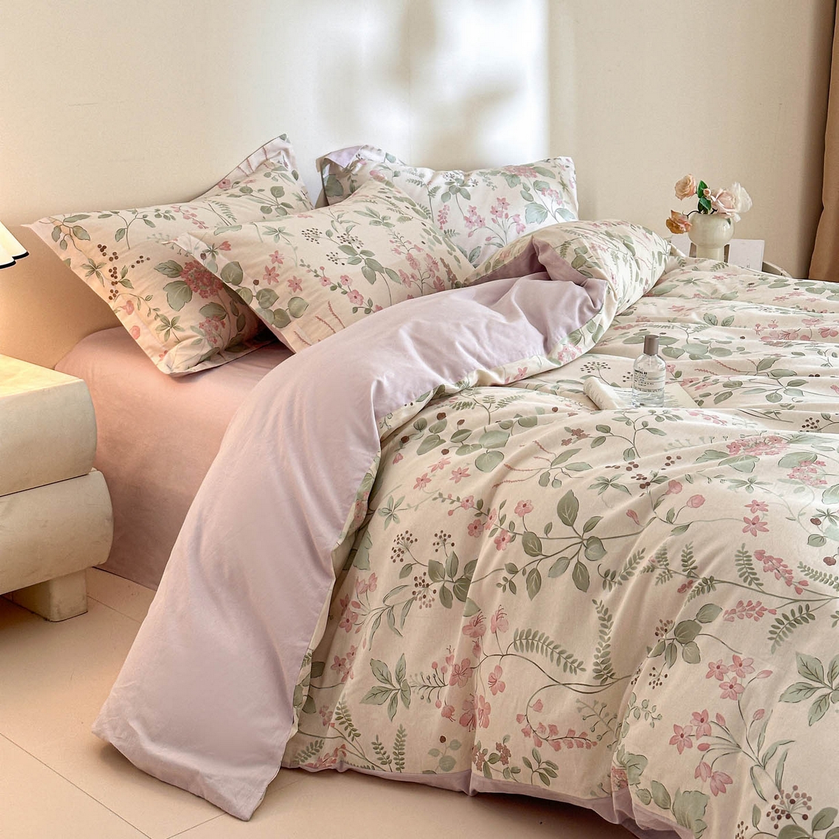 91家纺网 家纺一手货源 找家纺 涵宸家纺 2026新款全棉印花花卉四件套 花春城