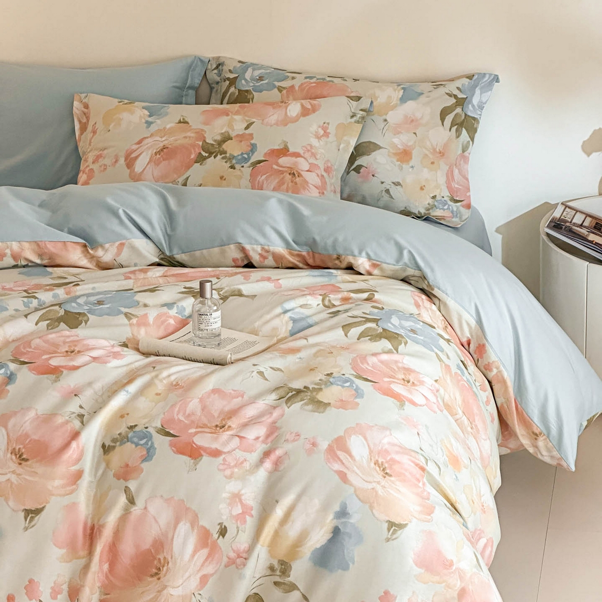 91家纺网 家纺一手货源 找家纺 涵宸家纺 2026新款全棉印花花卉四件套 花绿