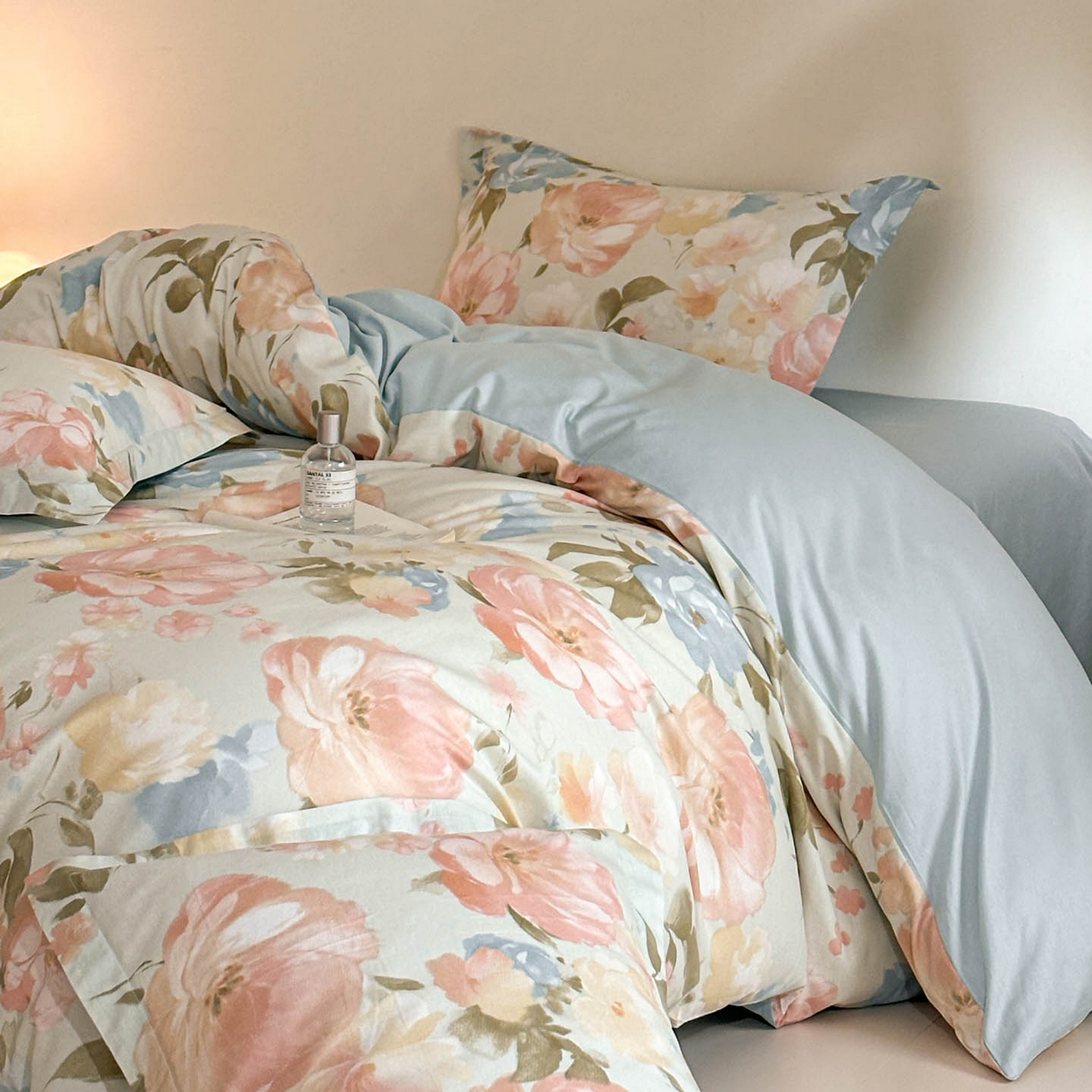 91家纺网 家纺一手货源 找家纺 涵宸家纺 2026新款全棉印花花卉四件套 花绿