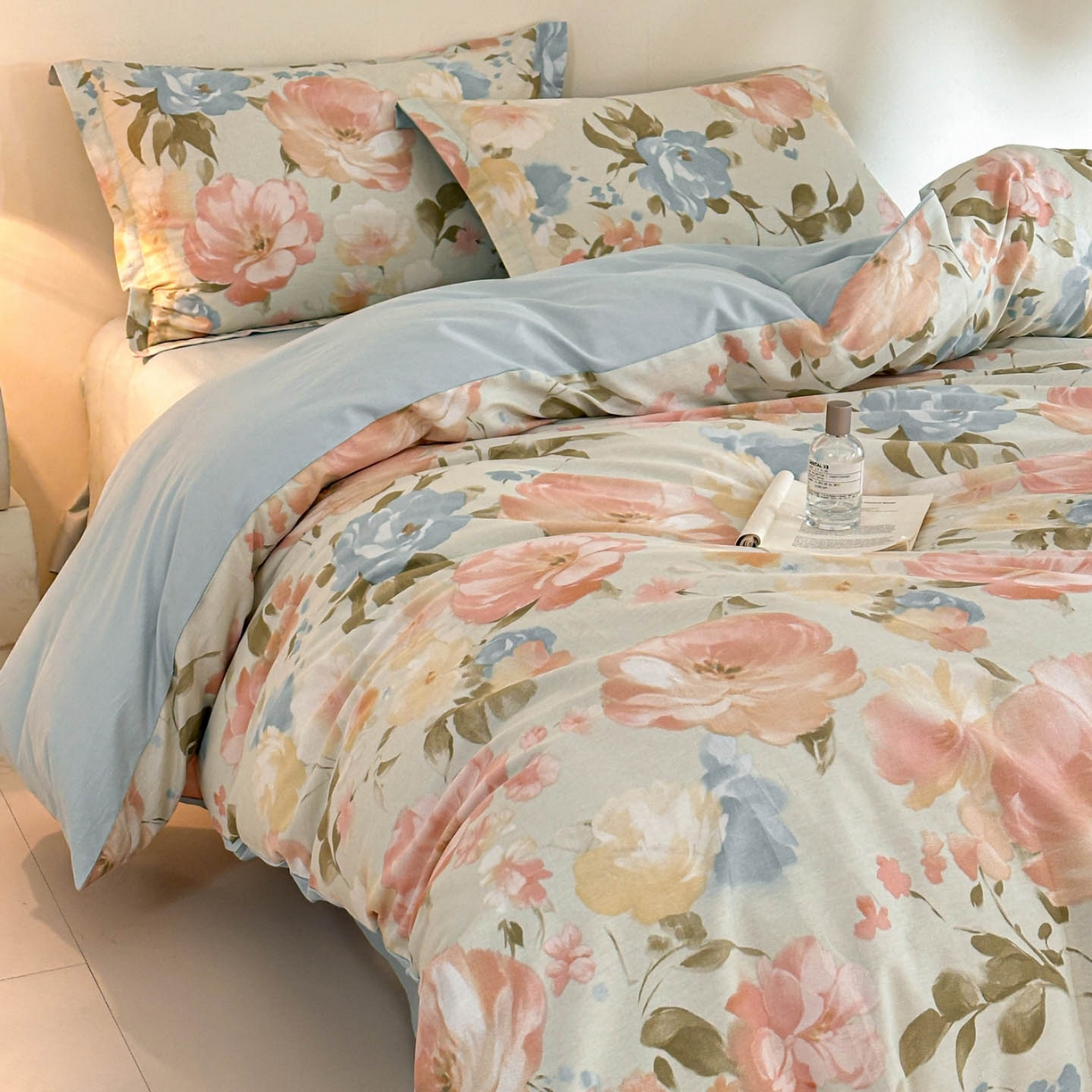 91家纺网 家纺一手货源 找家纺 涵宸家纺 2026新款全棉印花花卉四件套 花绿