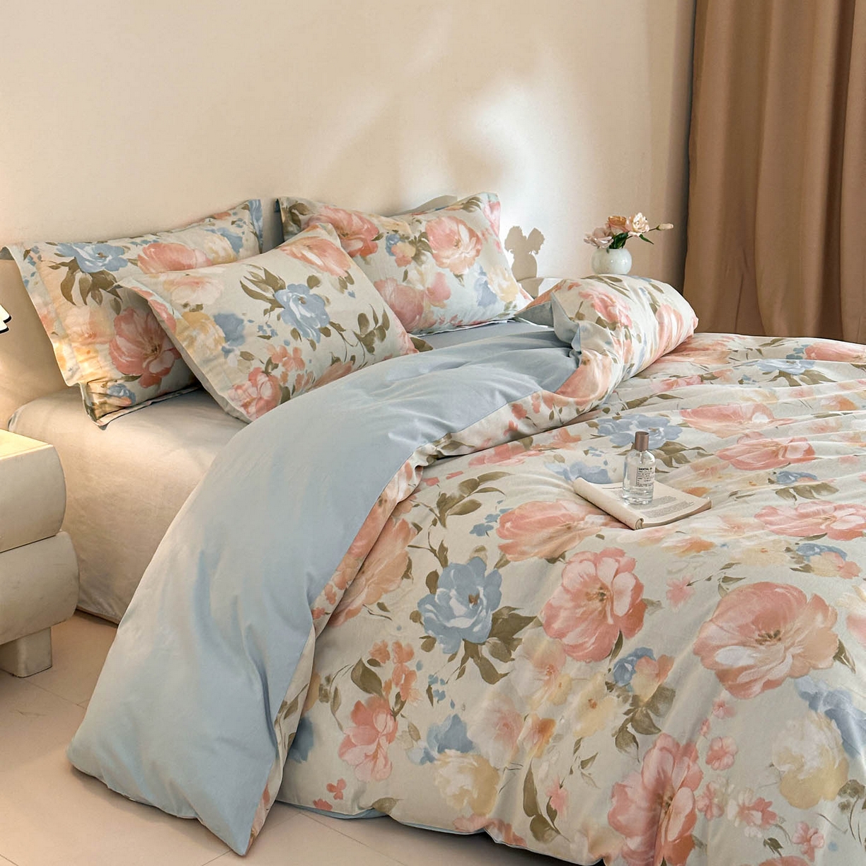 91家纺网 家纺一手货源 找家纺 涵宸家纺 2026新款全棉印花花卉四件套 花绿