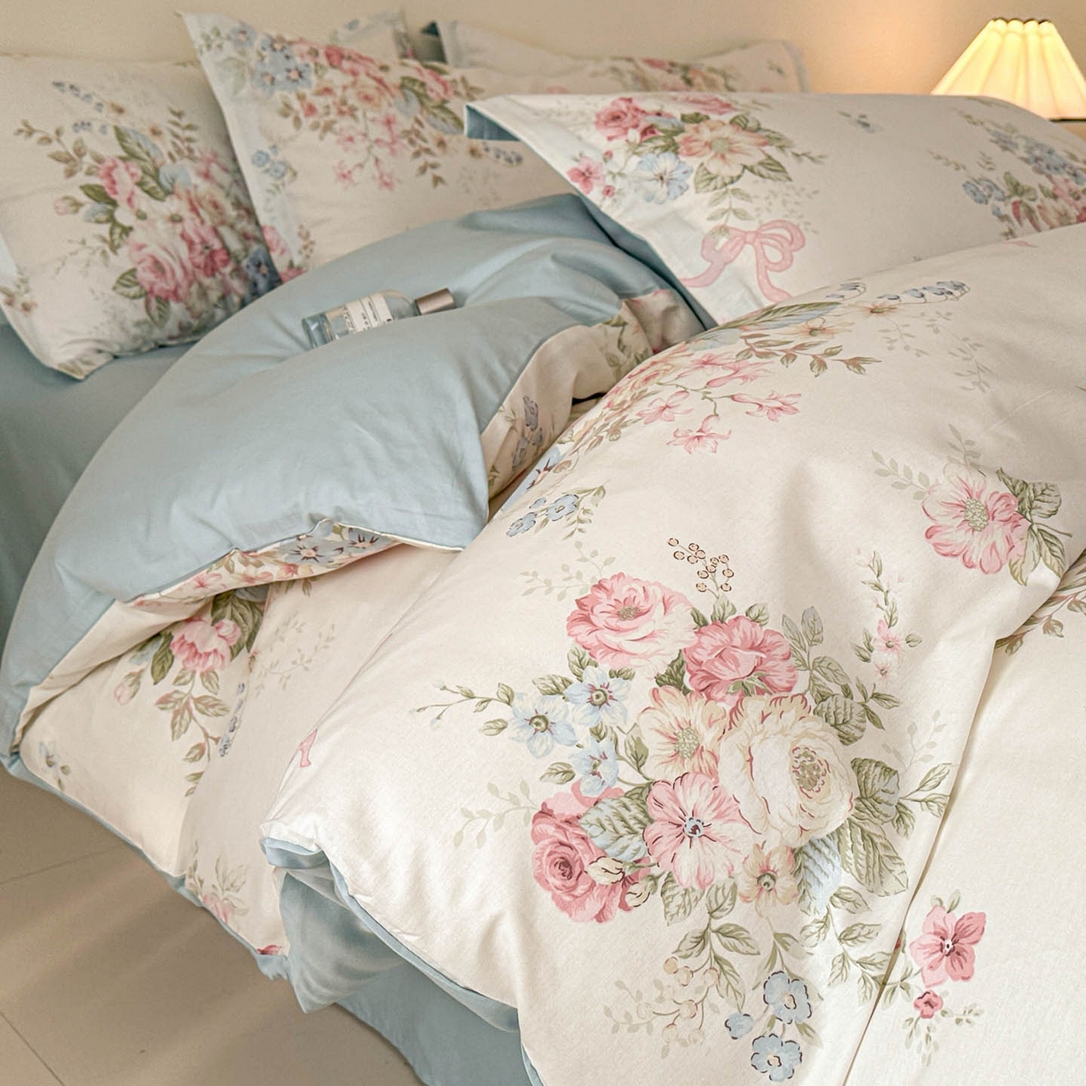 91家纺网 家纺一手货源 找家纺 涵宸家纺 2026新款全棉印花花卉四件套 花田洛