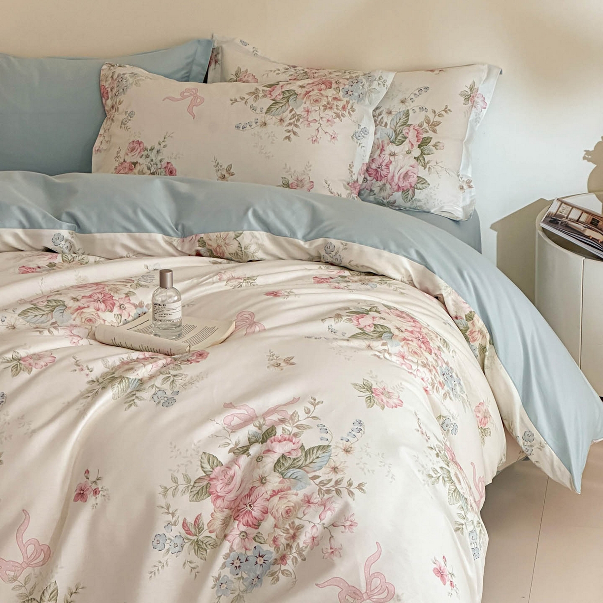 91家纺网 家纺一手货源 找家纺 涵宸家纺 2026新款全棉印花花卉四件套 花田洛