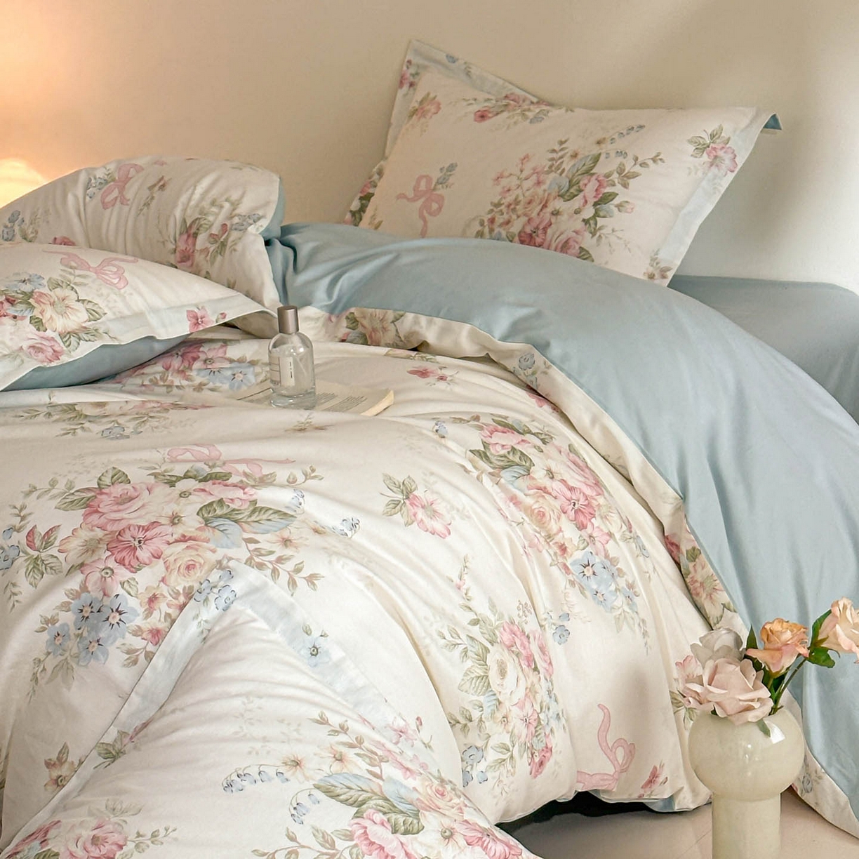 91家纺网 家纺一手货源 找家纺 涵宸家纺 2026新款全棉印花花卉四件套 花田洛